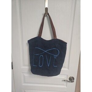 Aeropostale Bethany Mota Navy Infinity Love Canvas Tote Bag